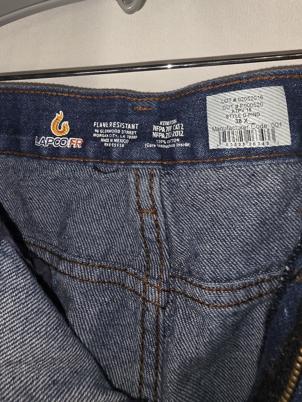 Lapco FR Flame Resistant Jeans Size 38 Relaxed Fit Work Pants CAT 2 - Picture 4 of 6